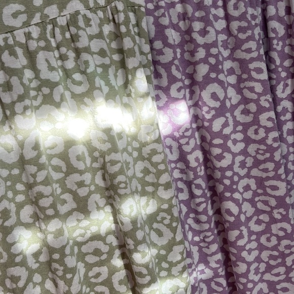 Lavender or light sage green leopard print baby doll dress - Picture 3 of 4